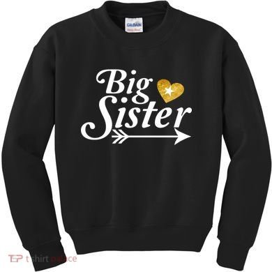 Big Sister Arrow Gold Heart Kids Sweatshirt