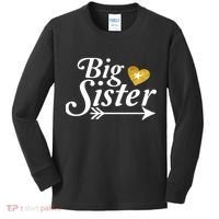 Big Sister Arrow Gold Heart Kids Long Sleeve Shirt thumb 0