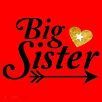 Big Sister Arrow Gold Heart Santa Hat thumb 1