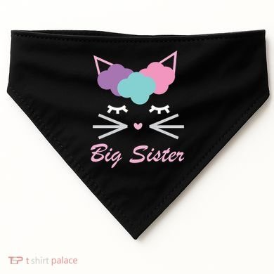 Big Sister Cute Cat USA-Made Doggie Bandana
