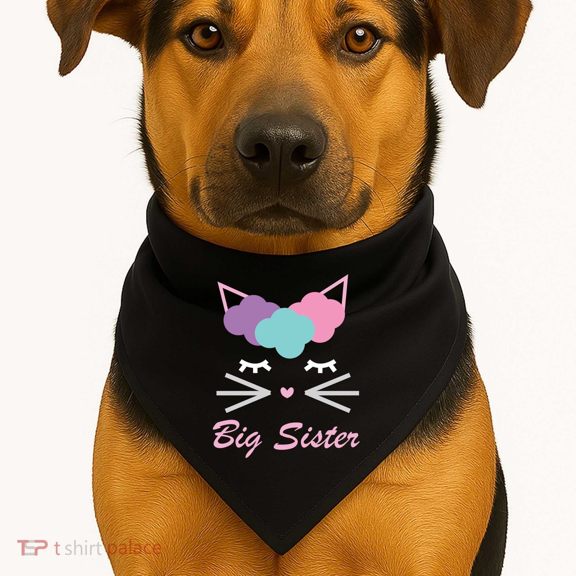 Big Sister Cute Cat USA-Made Doggie Bandana