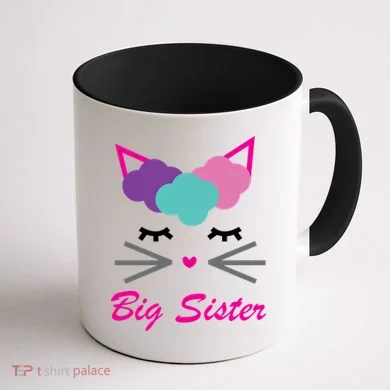 Big Sister Cute Cat Coffee Mug back
