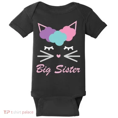 Big Sister Cute Cat Baby Bodysuit