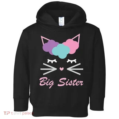 Big Sister Cute Cat Toddler Hoodie