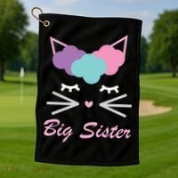 Big Sister Cute Cat Golf Towel thumb 1