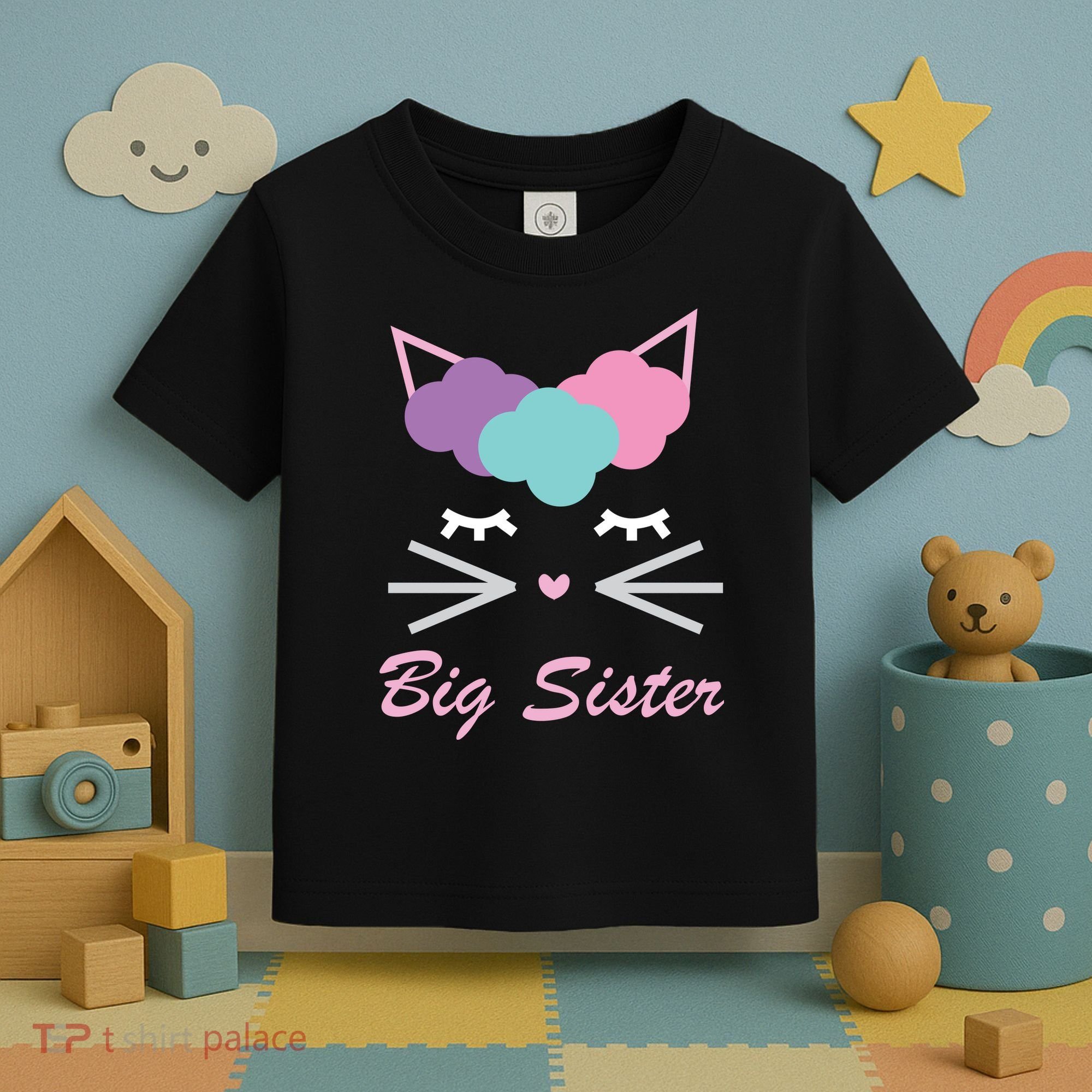 Big Sister Cute Cat Toddler T-Shirt