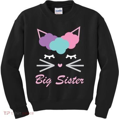 Big Sister Cute Cat Kids Sweatshirt