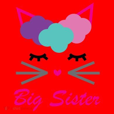 Big Sister Cute Cat Santa Hat