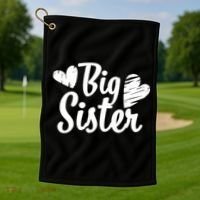 Big Sister Cute Logo Golf Towel thumb 1