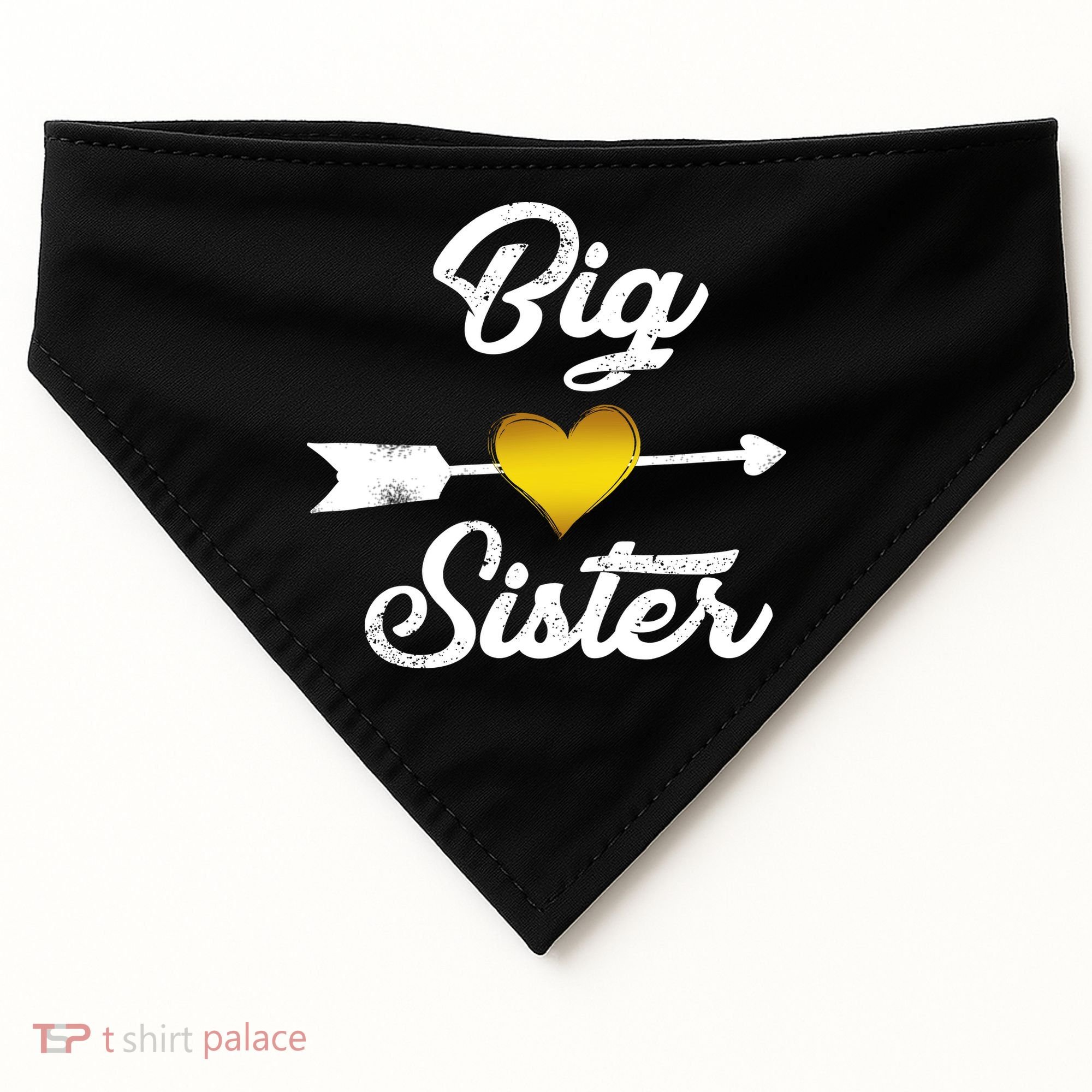 Big Sister Golden Arrow Heart USA-Made Doggie Bandana