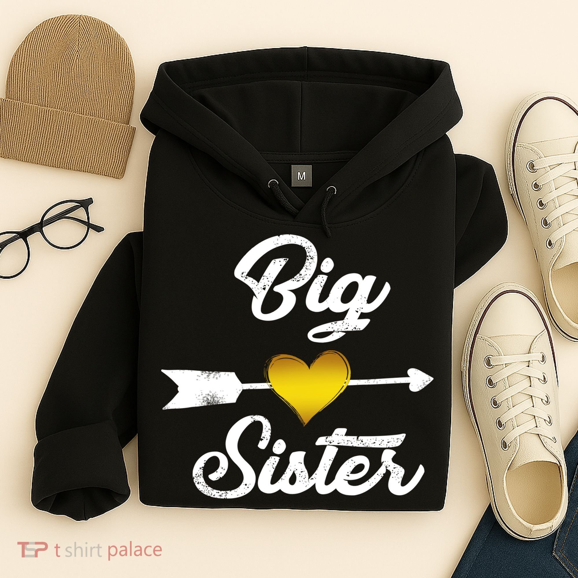 Big Sister Golden Arrow Heart Hoodie