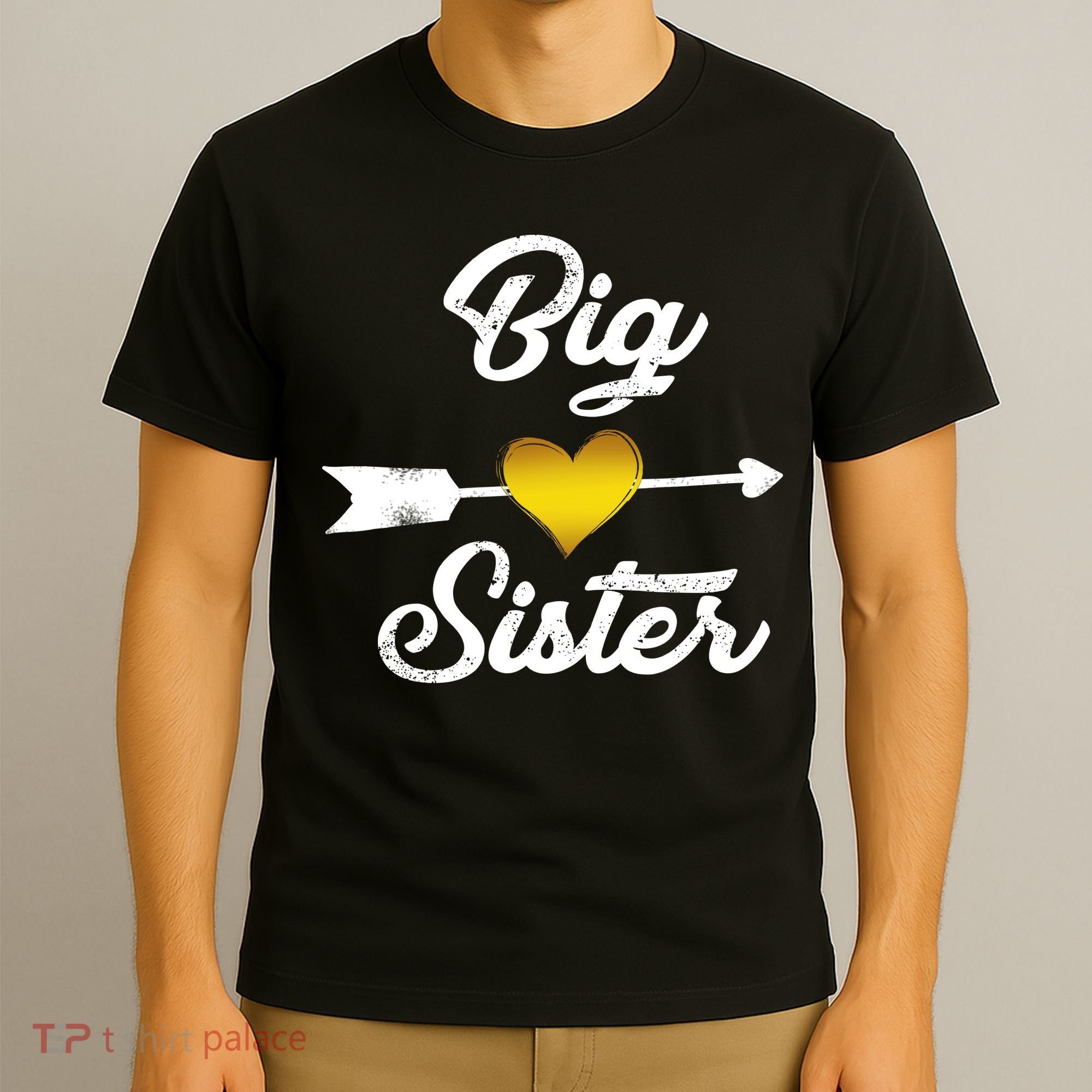 Big Sister Golden Arrow Heart T-Shirt
