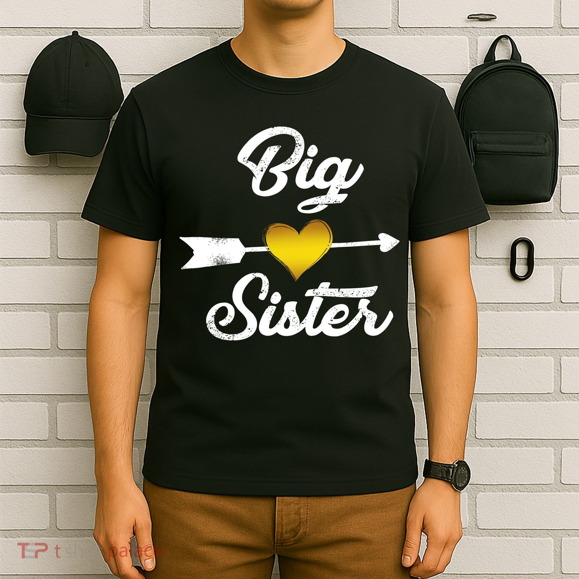 Big Sister Golden Arrow Heart T-Shirt