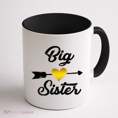 Big Sister Golden Arrow Heart Coffee Mug back