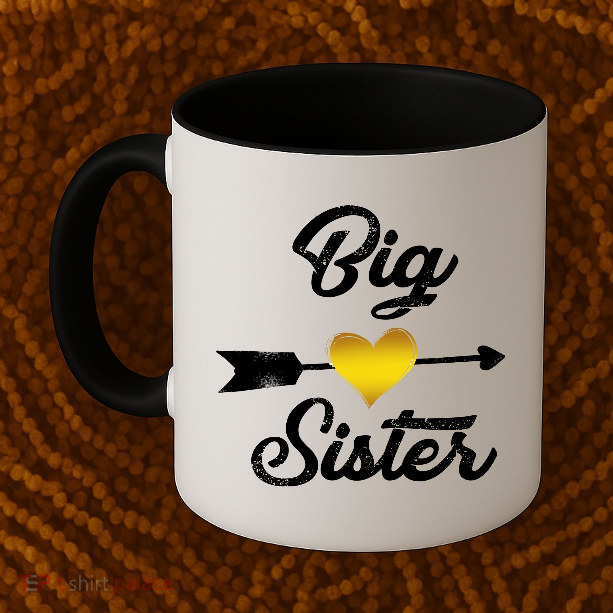 Big Sister Golden Arrow Heart Coffee Mug