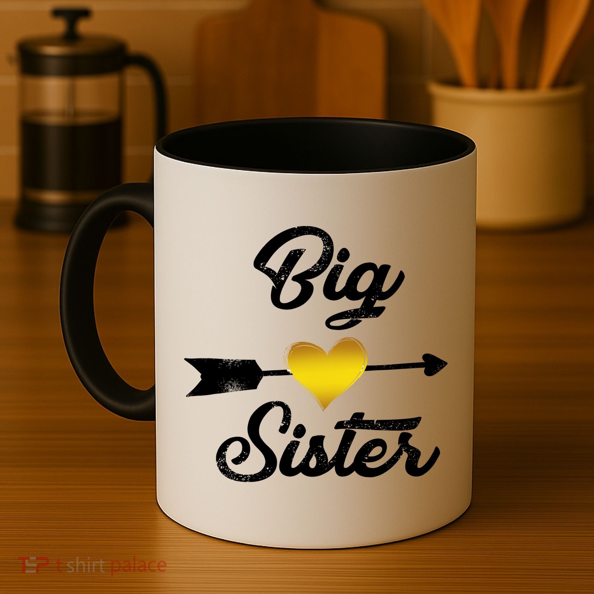 Big Sister Golden Arrow Heart Coffee Mug