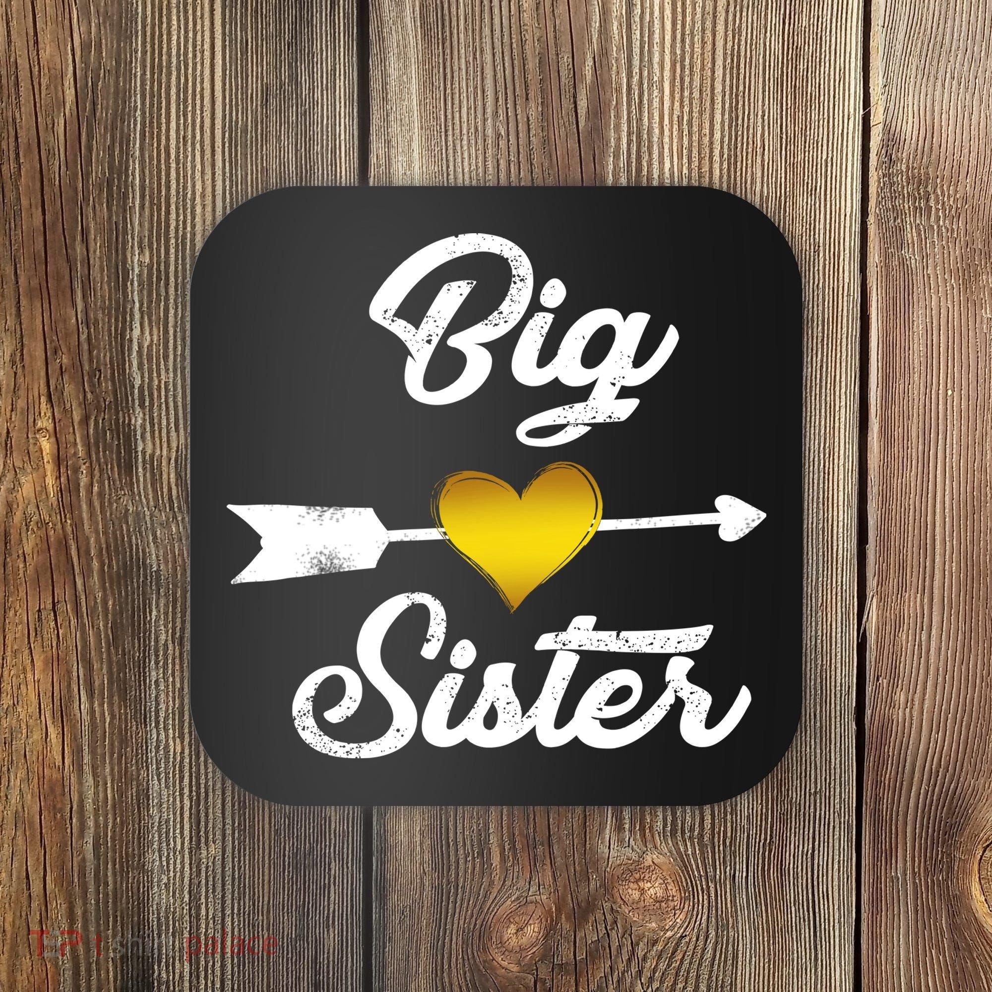 Big Sister Golden Arrow Heart Coaster