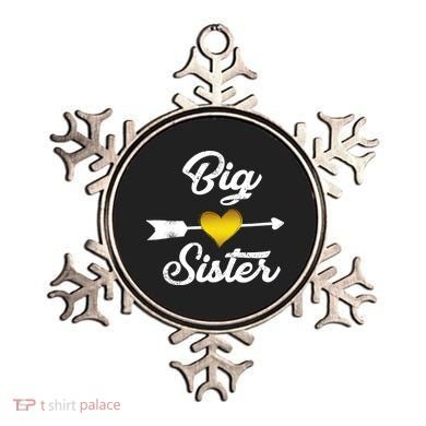 Big Sister Golden Arrow Heart Ornament