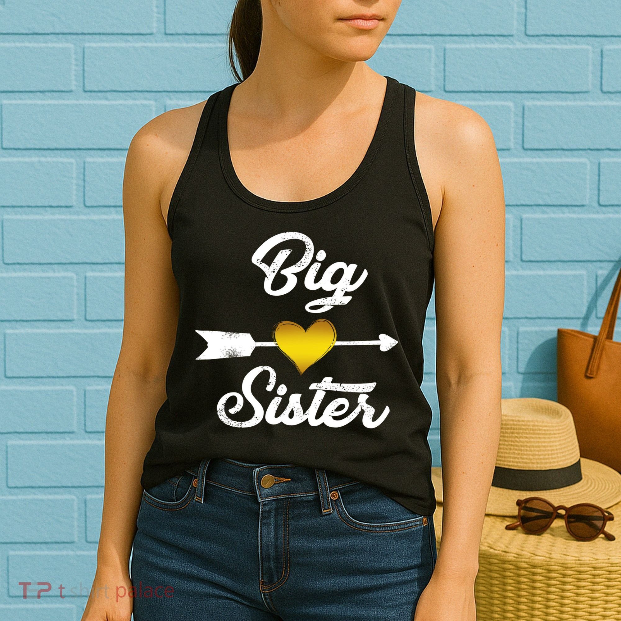 Big Sister Golden Arrow Heart Women's Tank Top