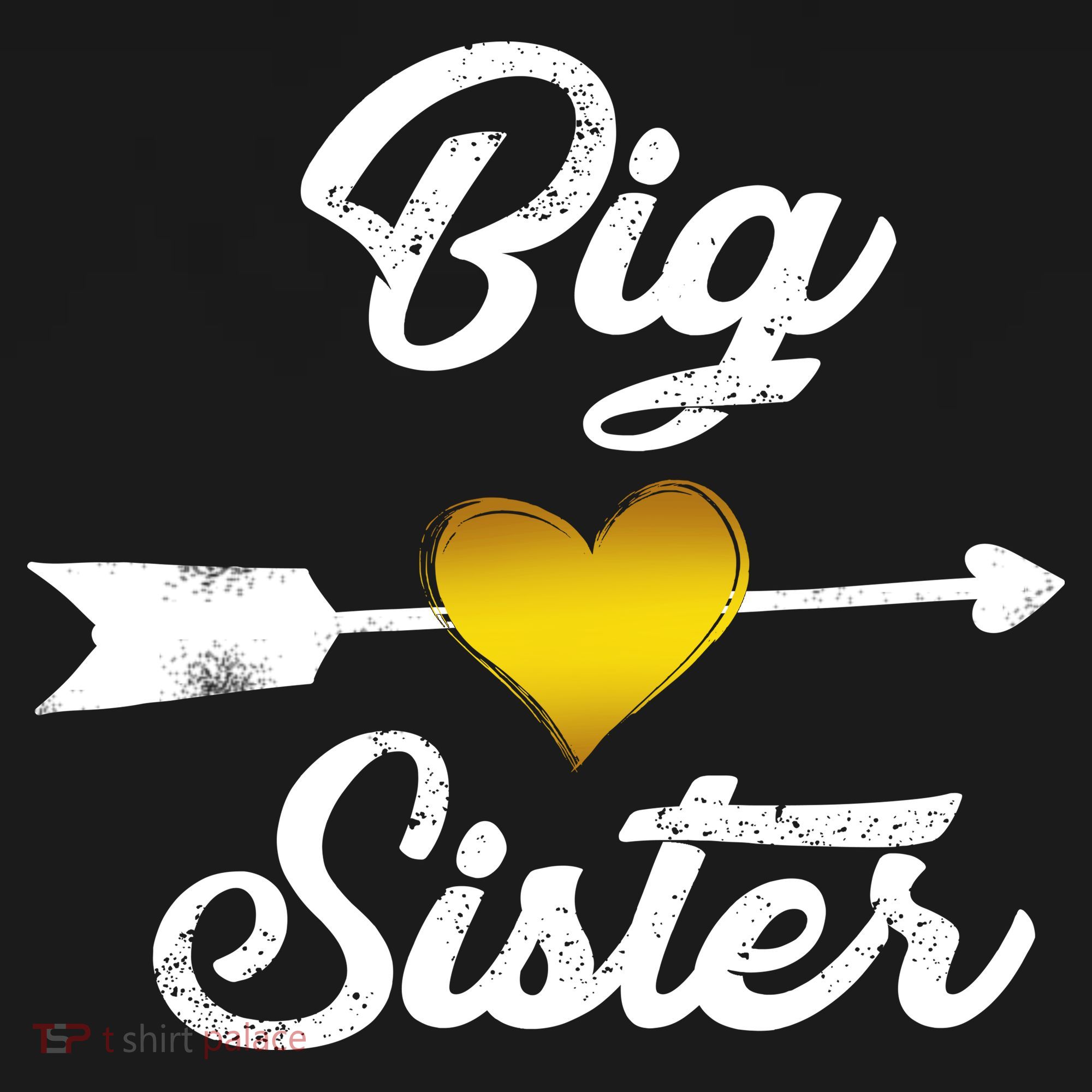 Big Sister Golden Arrow Heart Baby Bodysuit