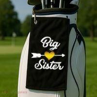 Big Sister Golden Arrow Heart Golf Towel thumb 2