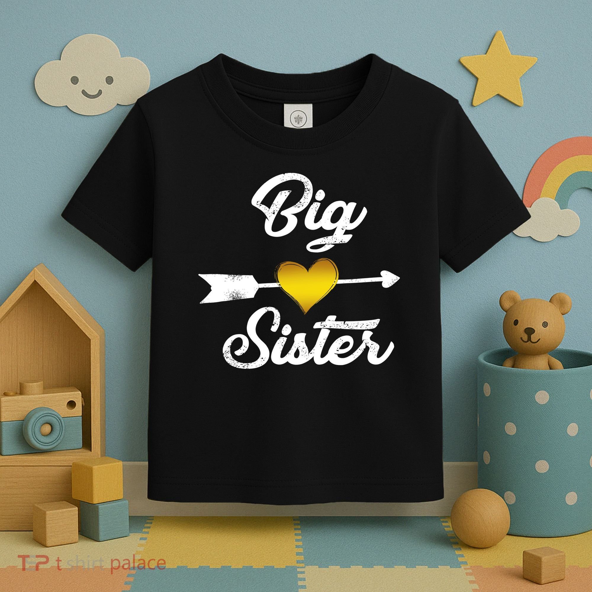 Big Sister Golden Arrow Heart Toddler T-Shirt