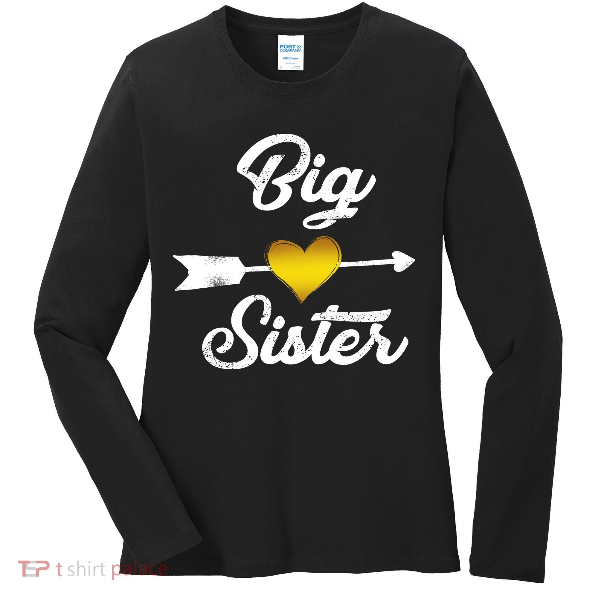 Big Sister Golden Arrow Heart Women's Long Sleeve Shirt