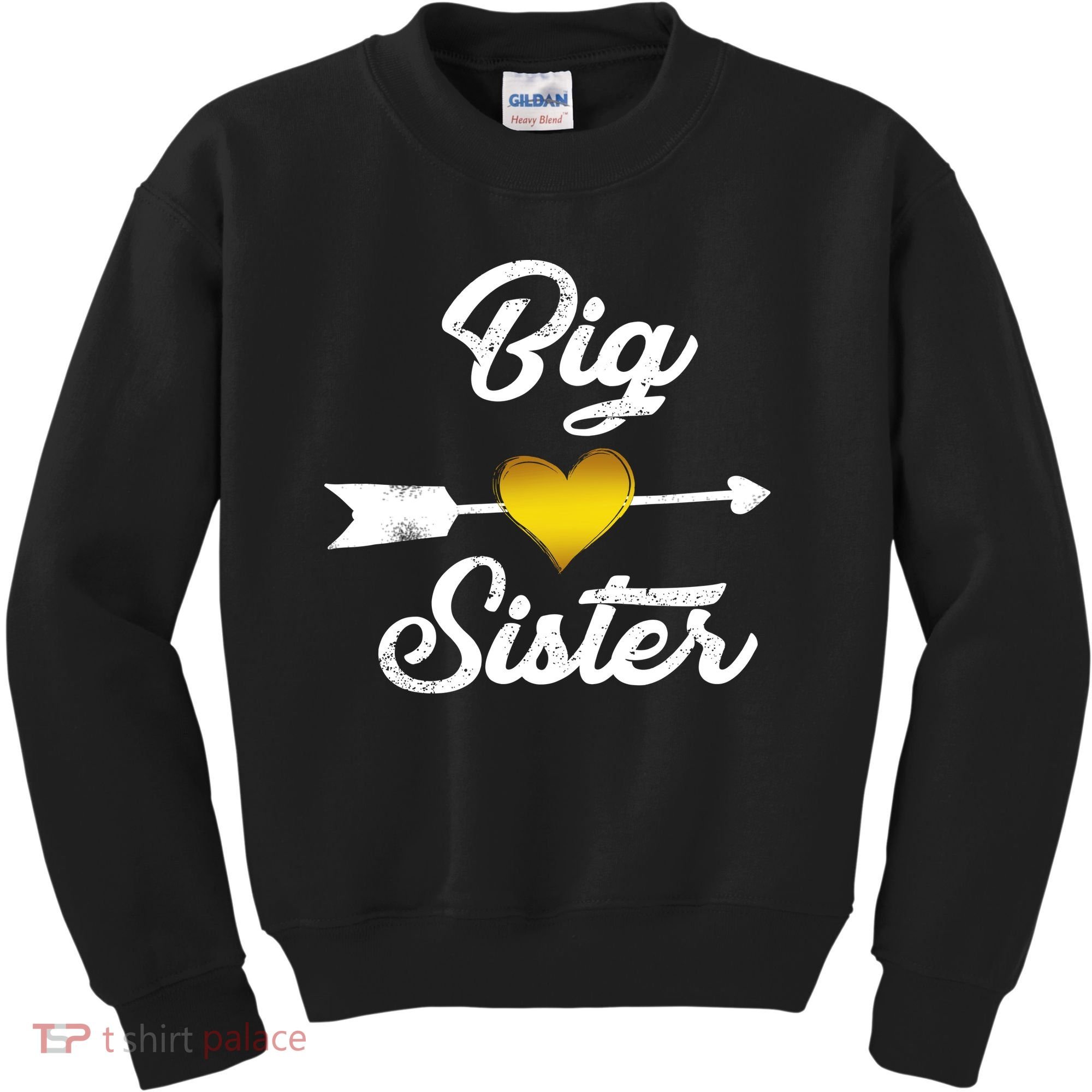 Big Sister Golden Arrow Heart Kids Sweatshirt