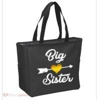 Big Sister Golden Arrow Heart Tote Bag thumb 2