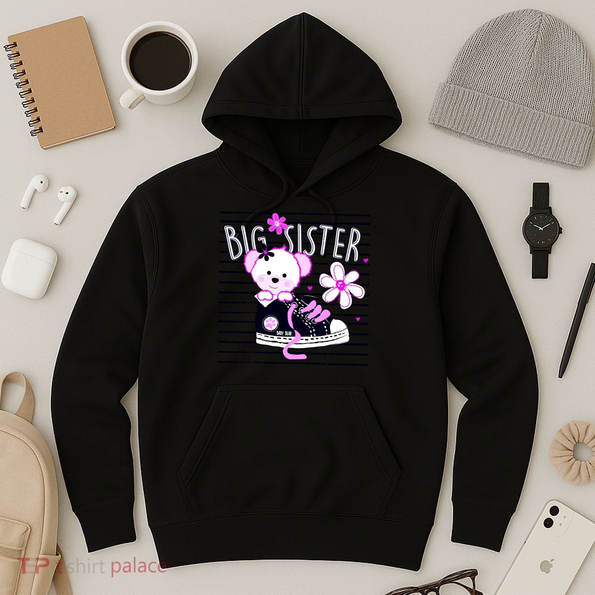 Big Sister Teddy Bear Hoodie