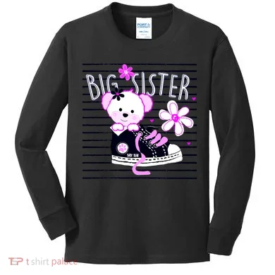 Big Sister Teddy Bear Kids Long Sleeve Shirt