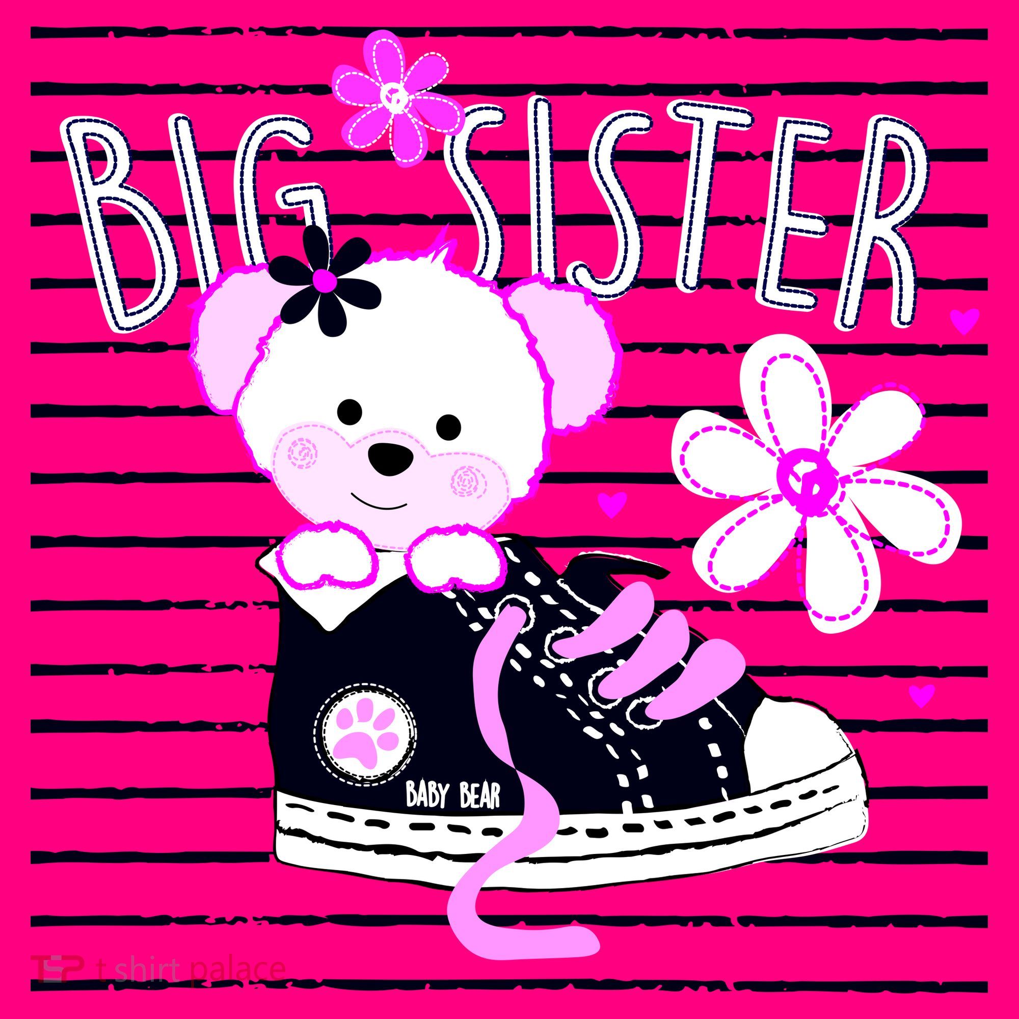 Big Sister Teddy Bear Button