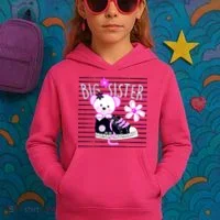Big Sister Teddy Bear Kids Hoodie thumb 3