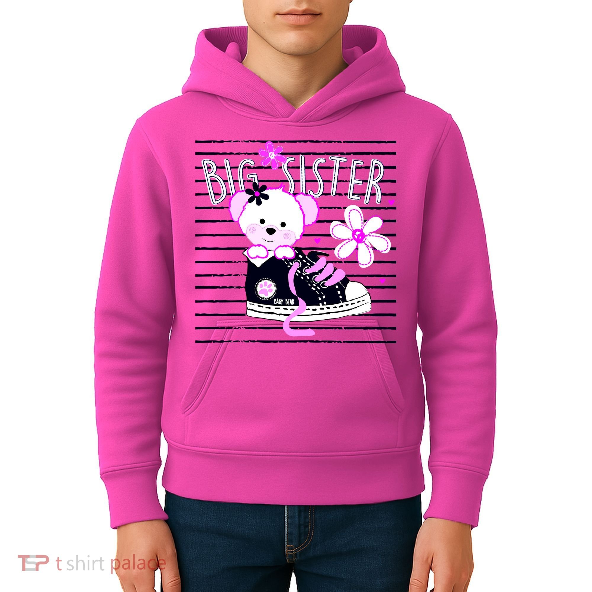 Big Sister Teddy Bear Kids Hoodie