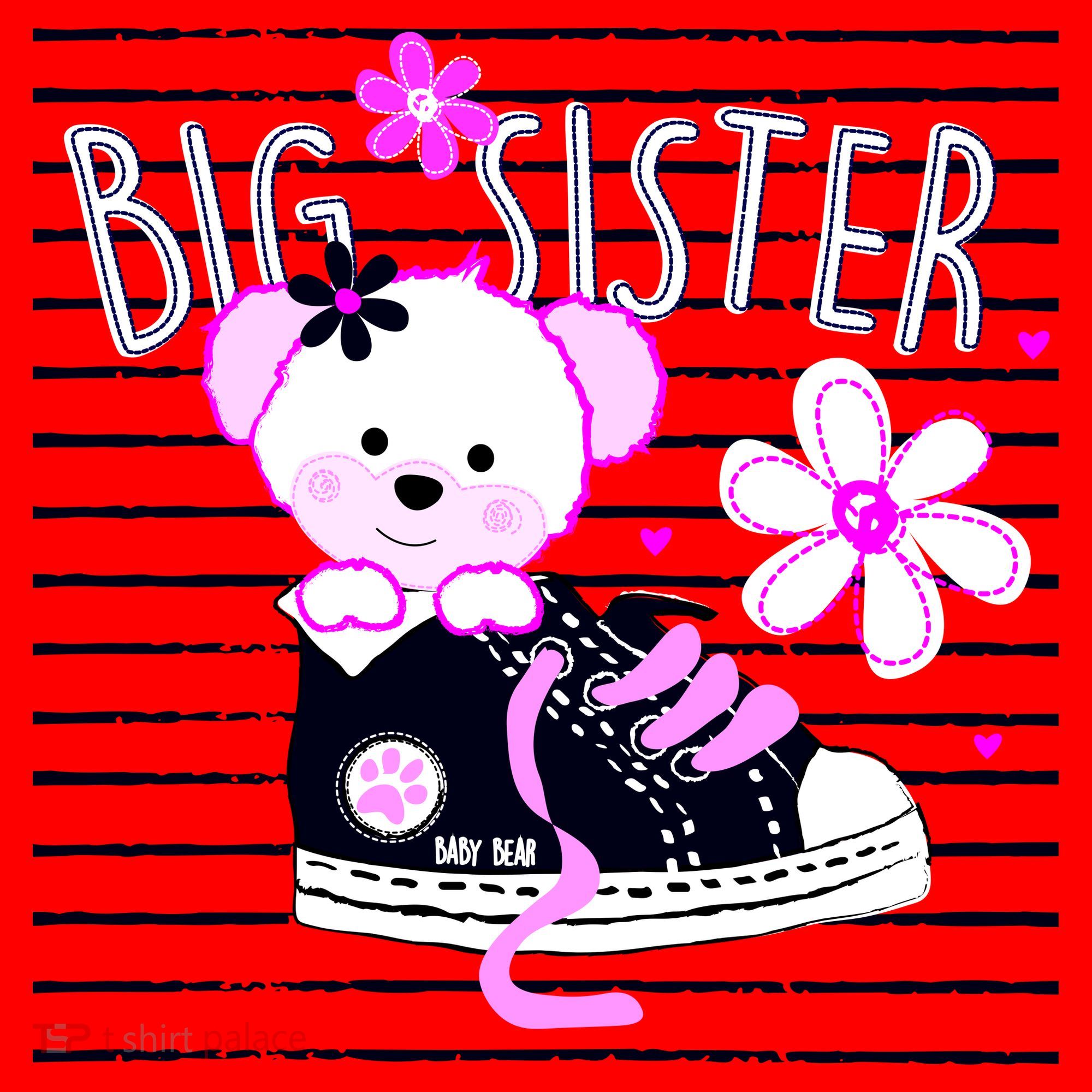 Big Sister Teddy Bear Santa Hat