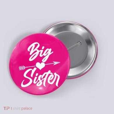 Big Sister Vintage Heart Arrow Button