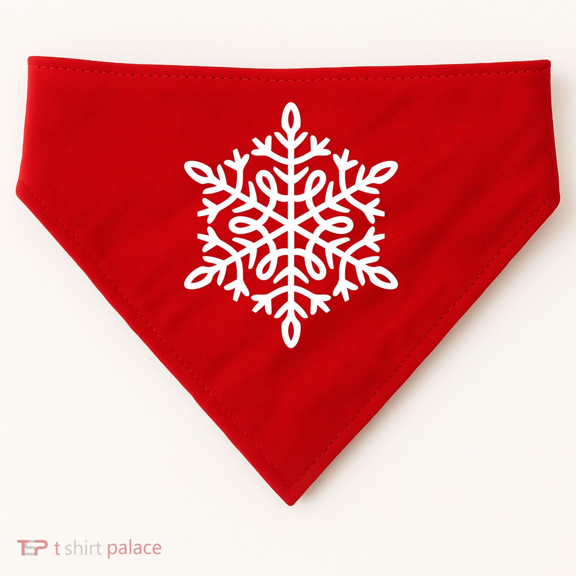Big Snowflakes Christmas USA-Made Doggie Bandana