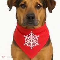 Big Snowflakes Christmas USA-Made Doggie Bandana thumb 1