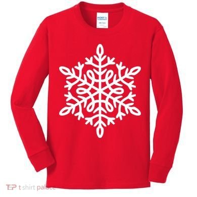 Big Snowflakes Christmas Kids Long Sleeve Shirt