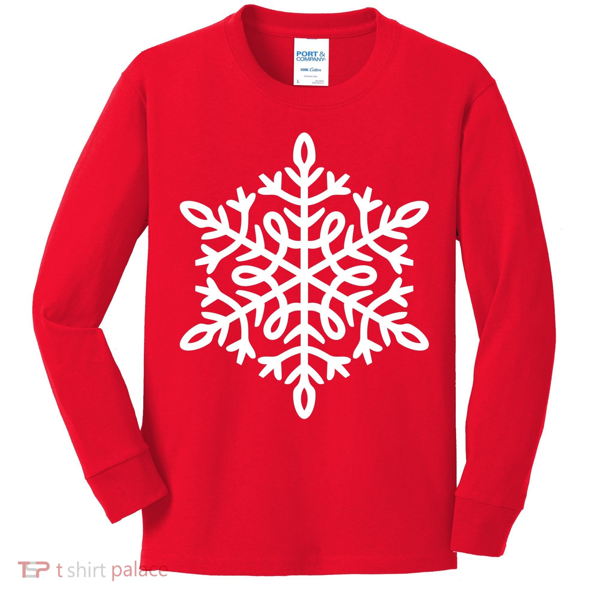 Big Snowflakes Christmas Kids Long Sleeve Shirt