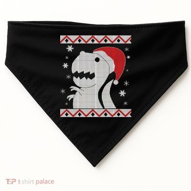 Big T-Rex Ugly Christmas USA-Made Doggie Bandana