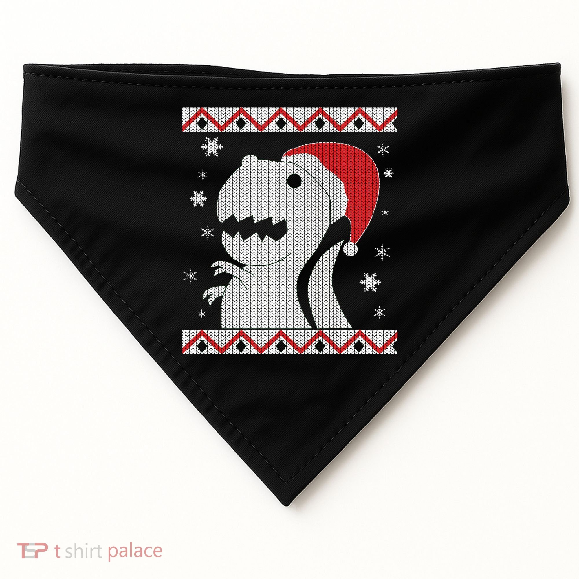 Big T-Rex Ugly Christmas USA-Made Doggie Bandana