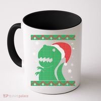 Big T-Rex Ugly Christmas Coffee Mug thumb 0