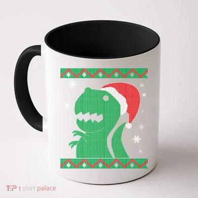 Big T-Rex Ugly Christmas Coffee Mug