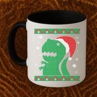 Big T-Rex Ugly Christmas Coffee Mug thumb 2