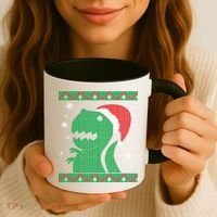 Big T-Rex Ugly Christmas Coffee Mug thumb 3