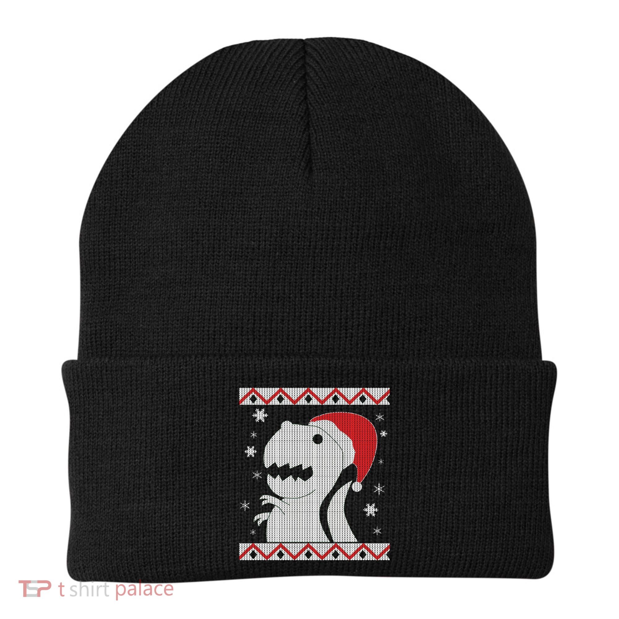 Big T-Rex Ugly Christmas Beanie