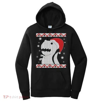 Big T-Rex Ugly Christmas Women's Hoodie