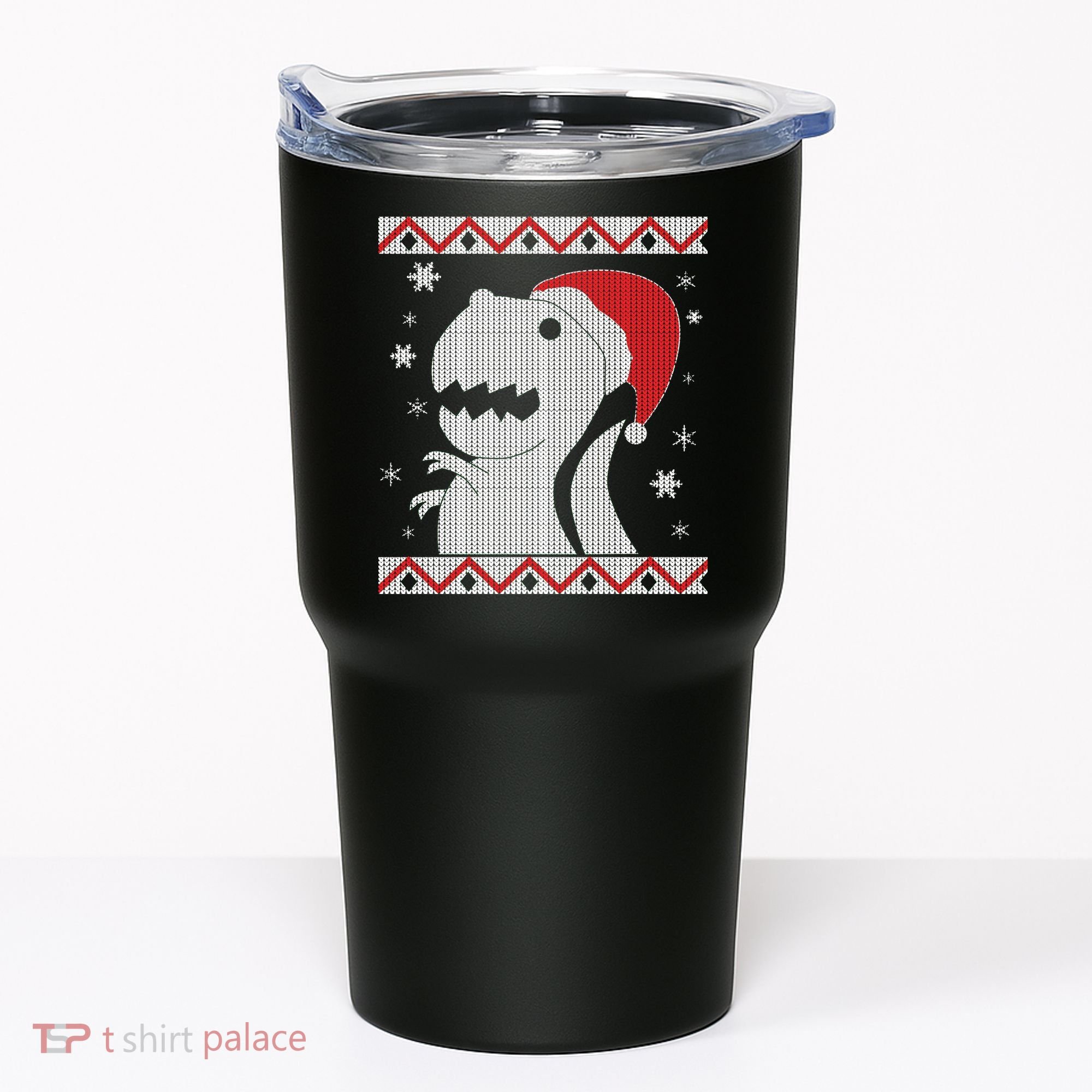 Big T-Rex Ugly Christmas Tumbler