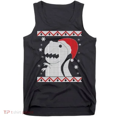 Big T-Rex Ugly Christmas Tank Top